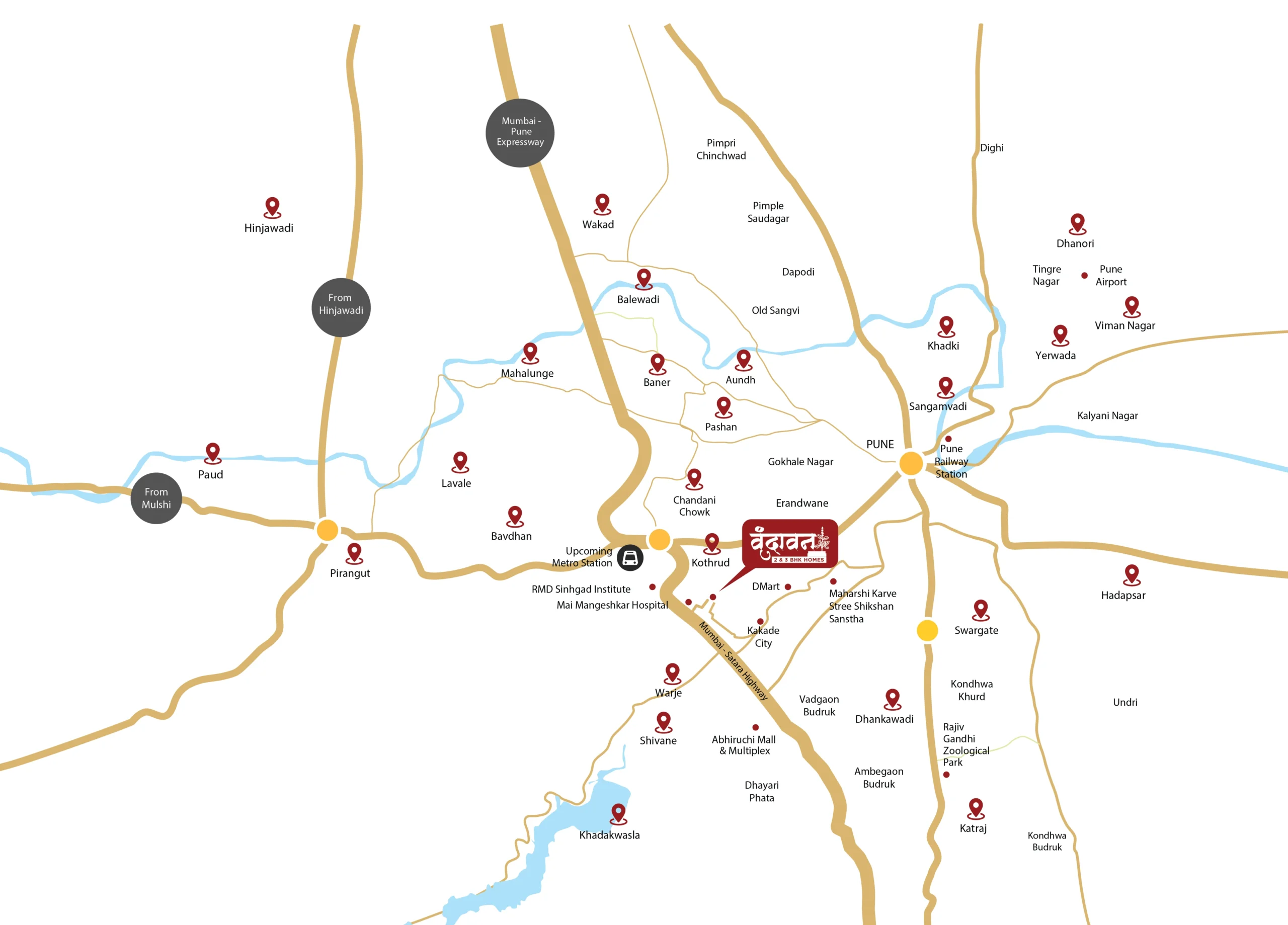 Vrindavan Warje location map